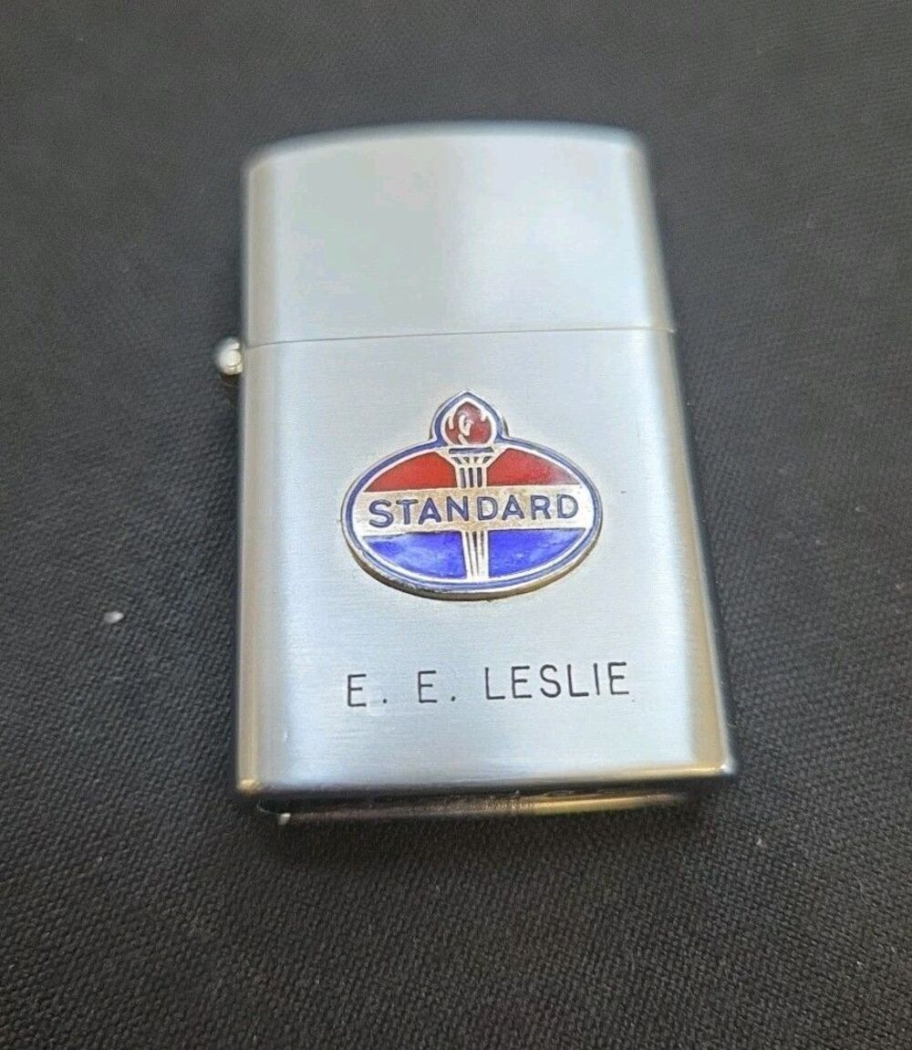 Dundee antique stainless steel lighter Standard Oil Logo Never Fired Mint